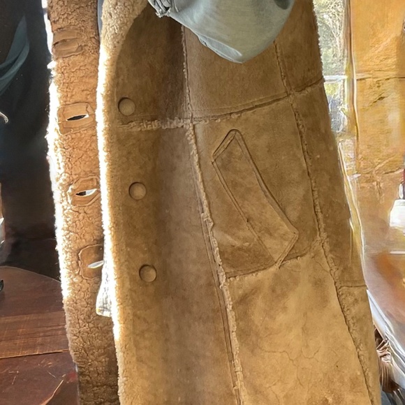 VINTAGE  LAMBS WOOL  FULL LENGTH  VEST  in need of some TLC  size  L - Picture 9 of 13